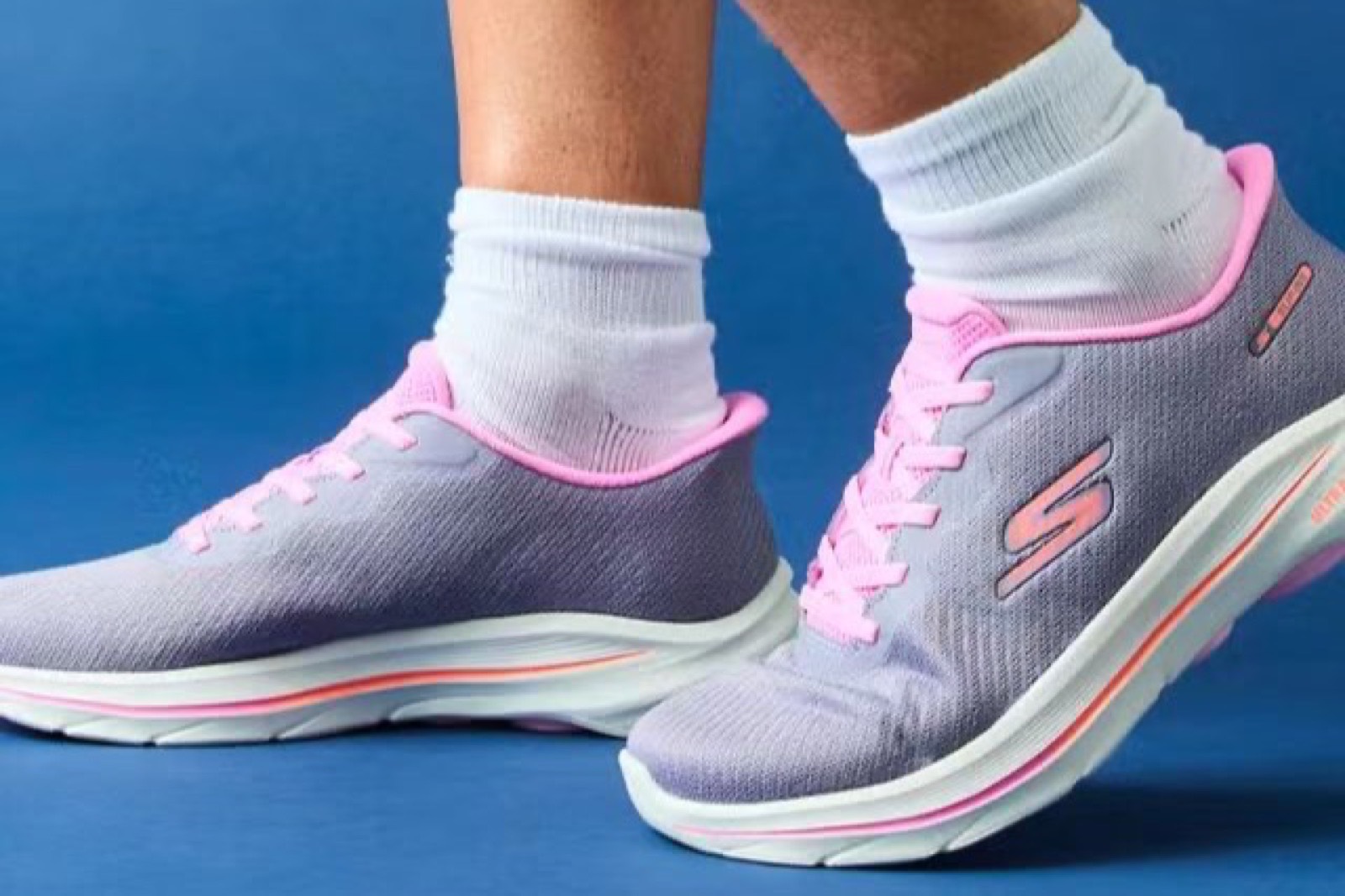 Skechers Go Walk style cushioned walking sneakers for long-standing comfort